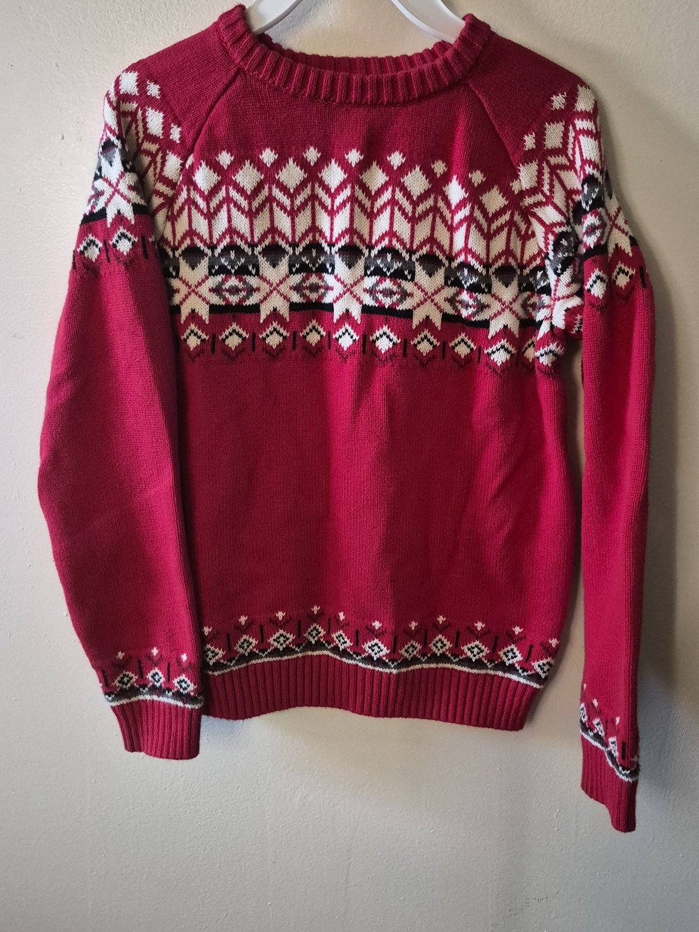 Hanna Andersson Red Nordic-Pattern Crewneck Boys Sweater